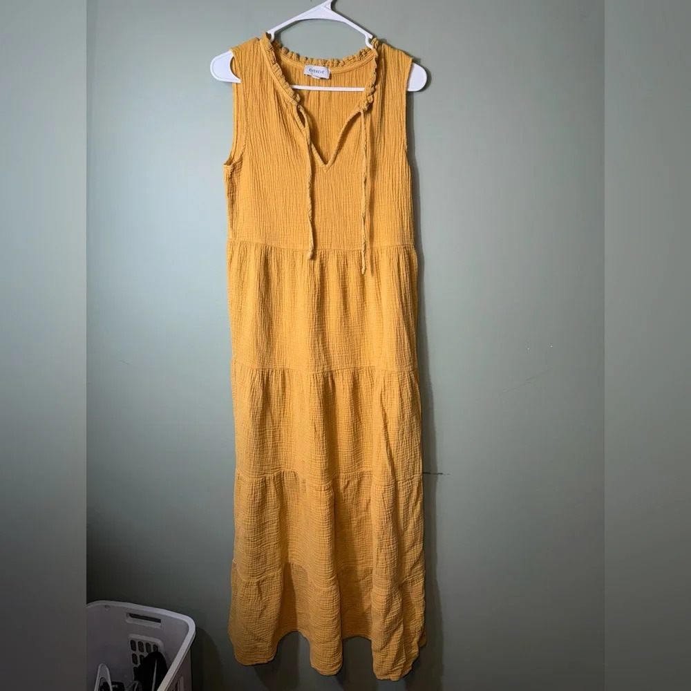 Evereve Women’s Georgia Gauze Dress Size Small Yellow‎